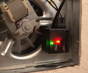 AutoVent installed in a bathroom fan