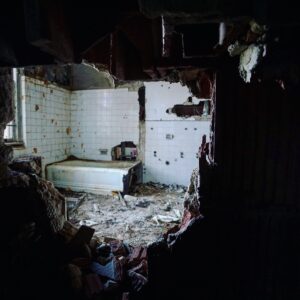 Moldy destroyed bathroom